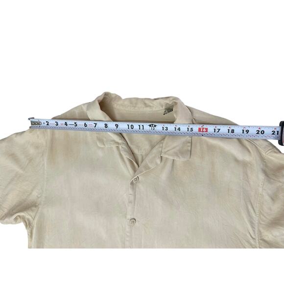 Tommy Bahama Mens RumFellas Silk Button Up Embroidered Tan Sz XL Maduro - Picture 8 of 10